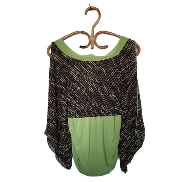 4 for $32 Y2k vintage green hippie bellsleeved top - Picture 2 of 4